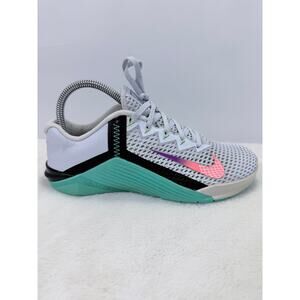Nike Metcon 6 Womens Training Shoes Grey Jade Crimson Size 7 AT3160-020